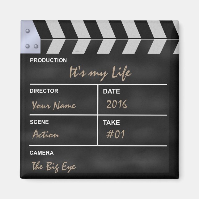 Aimant Clapperboard cinéma "It's my Life" (Devant)