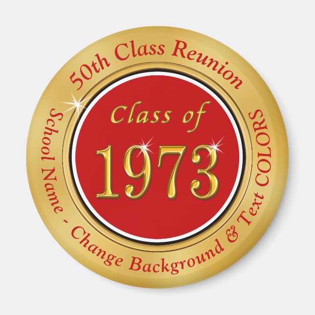 Aimant Classe de 1973 Réunion, 50e classe Faveurs Réunion (Devant)