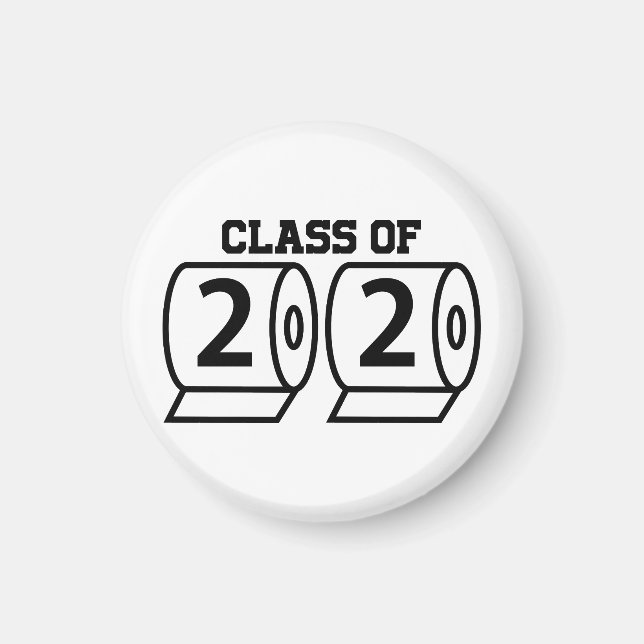 Aimant Classe de 2020 papier toilette drôle cadeau de gra (Devant)