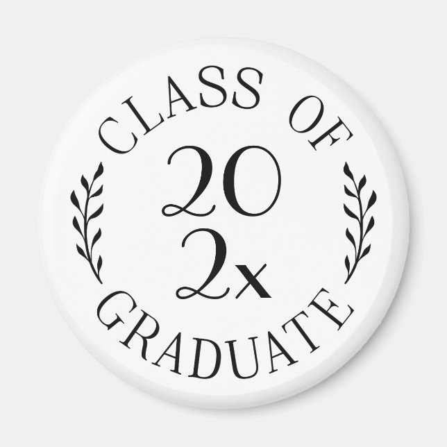 Aimant Classe de 2023 Graduate Chic Black Typographie (Devant)