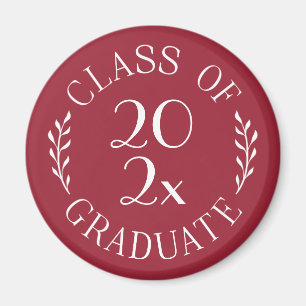 Aimant Classe de 2024 Graduate Chic Typographie Bourgogne