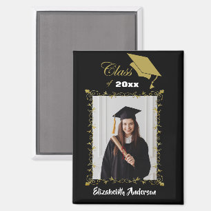 Aimant Classe de 2025 Black Gold Casquette brush photo Sc