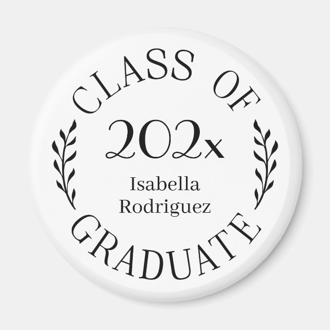 Aimant Classe de 2025 Nom du diplômé Élégant Typographie (Devant)