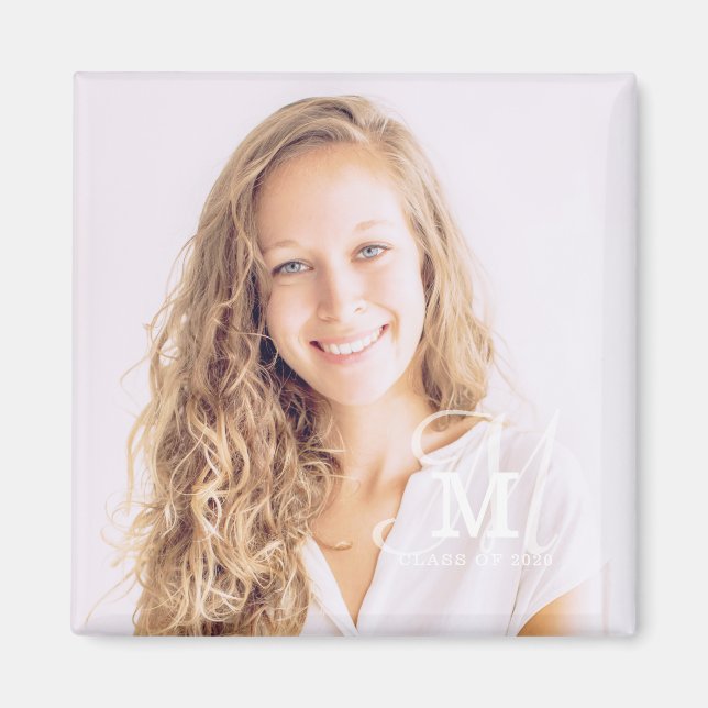 Aimant Classe Monogramme Année Diplôme photo personnalisé (Devant)