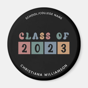 Aimant Classe Retro Personnalisée de 2023 Graduation Cute
