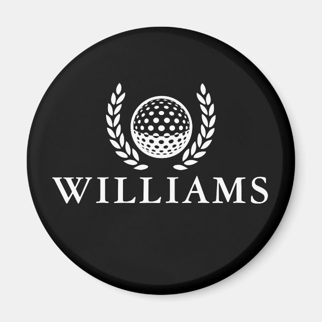 Aimant Classic Black And White Personalized Name Monogram (Devant)