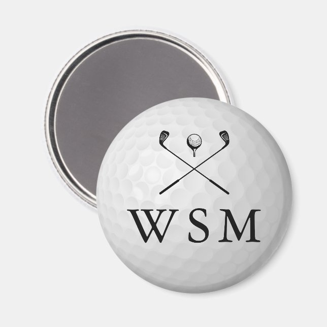 Aimant Classic Personalized Monogram Golf Ball (Recto/Verso)
