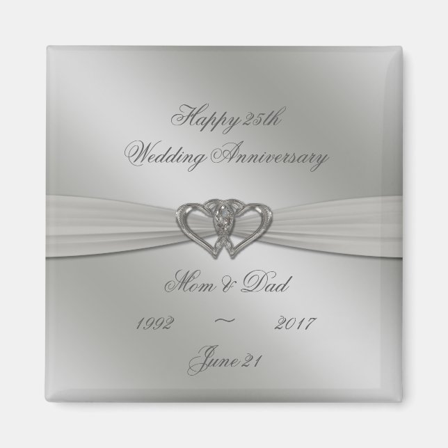 Aimant classique de 25e anniversaire Mariage en ar (Devant)