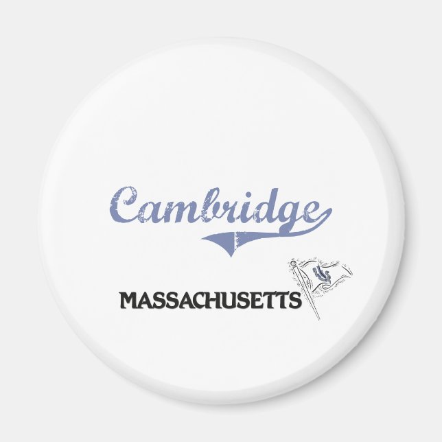 Aimant Classique de la ville de Cambridge Massachusetts (Devant)