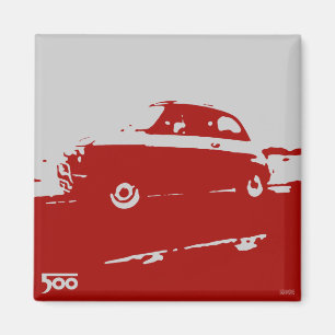 Aimant classique Fiat 500 - Rouge à lumière
