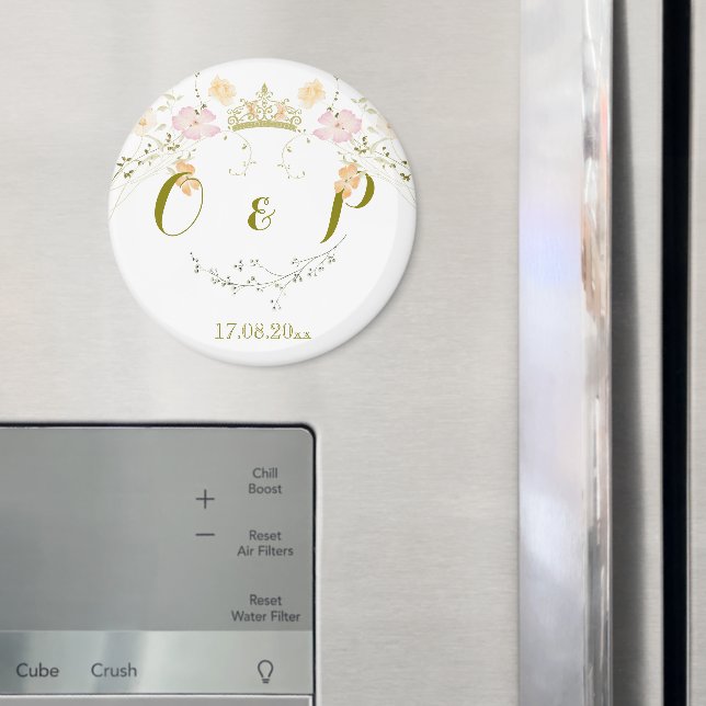 Aimant Classique Floral Vintage mariage (In situ (réfrigérateur))