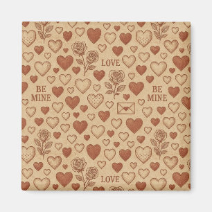 Aimant Classique, motif vintage de la Saint-Valentin