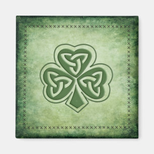 Aimant Classy grundge shamrock irlandais chanceux