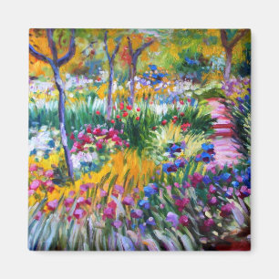 Aimant Claude Monet : Iris Garden par Giverny