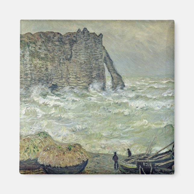 Aimant Claude Monet | Mer rugueuse à Etretat, 1883 (Devant)