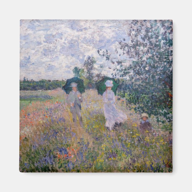 Aimant Claude Monet - Promenade près d'Argenteuil (Devant)
