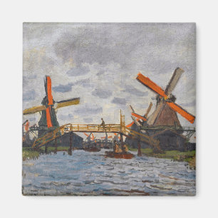 Aimant Claude Monet - Windmills près de Zaandam