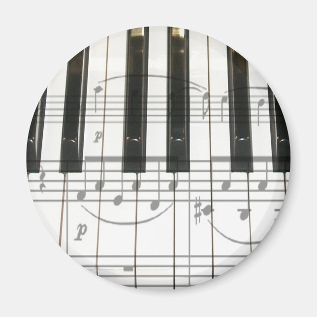 Aimant Clavier de piano et notes musicales (Devant)