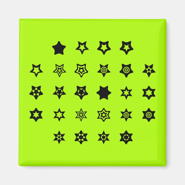 Aimant Clé de code de chiffrement ABC to Star Symbols sur (Devant)