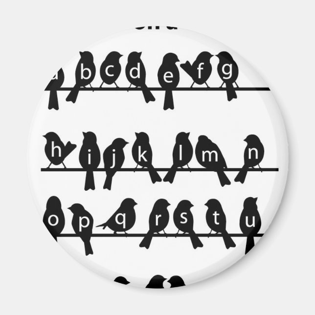 Aimant Clé de code - Oiseaux sur un fil (Devant)