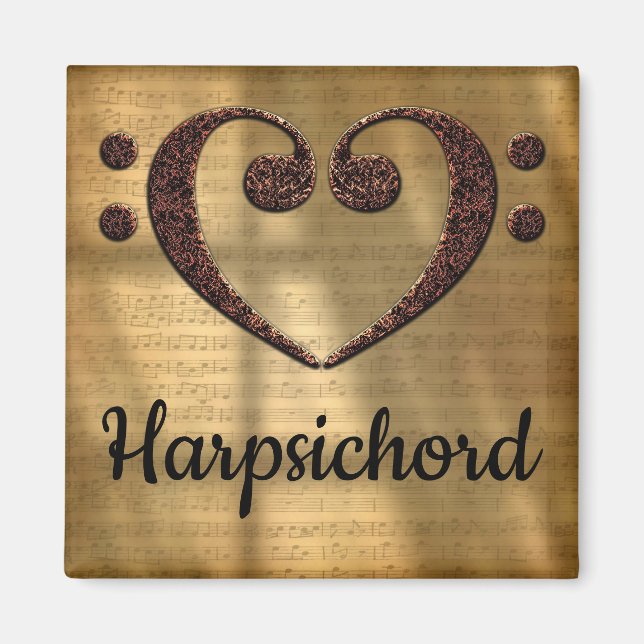 Aimant Clé de coeur double basse Harpsichord (Devant)