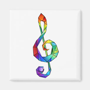 Aimant Clé musicale arc-en-ciel