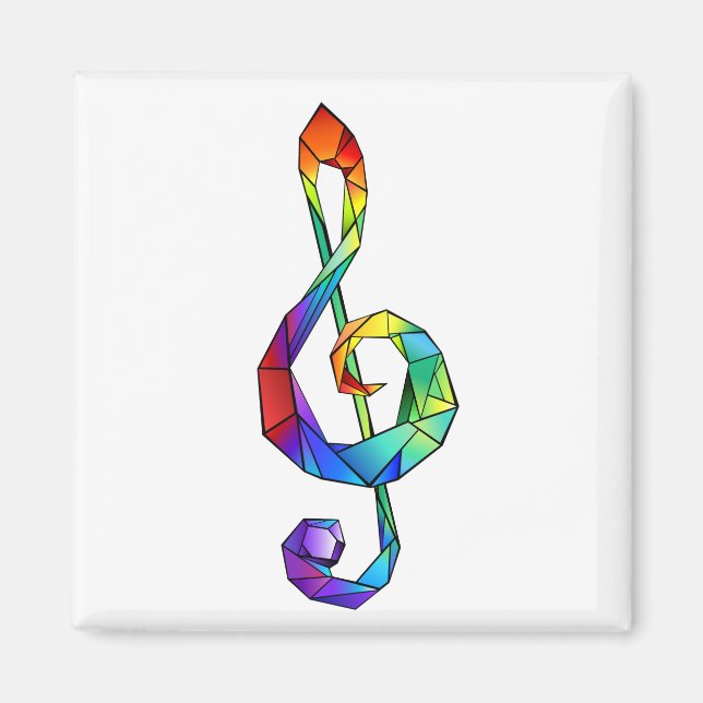 Aimant Clé musicale arc-en-ciel (Devant)