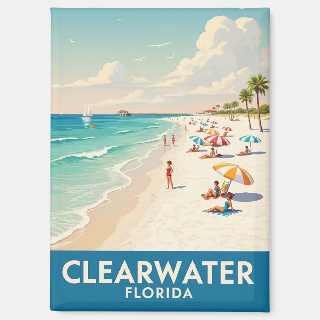 Aimant Clearwater Beach Floride Travel (Recto)