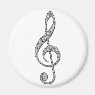 Aimant Clef triple métallique