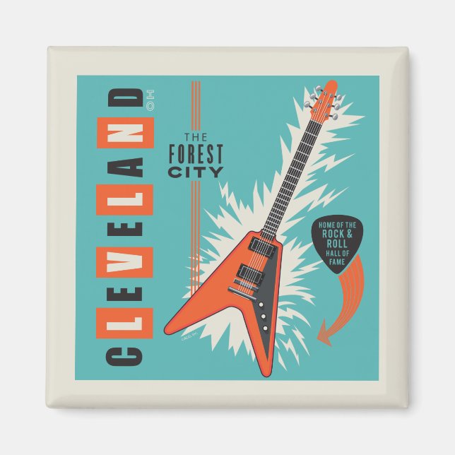 Aimant Cleveland Ohio | Guitare électrique (Devant)