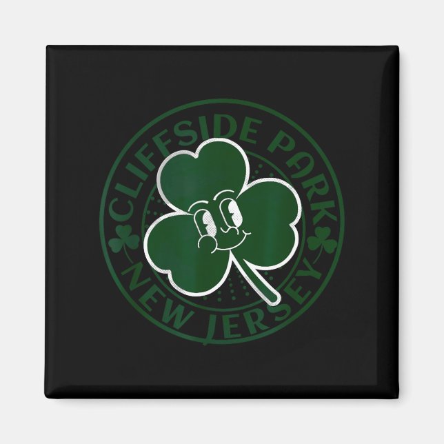 Aimant Cliffside Park New Jersey Irish Shamrock Nj Retro  (Devant)