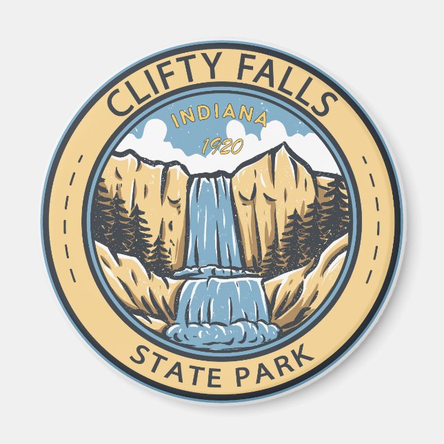 Aimant Clifty Falls State Park Indiana Badge (Devant)