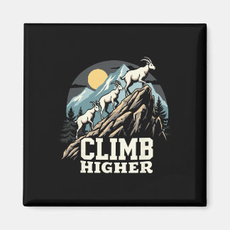 Aimant Climb Higher Mountain Goat Adventure Motivational 