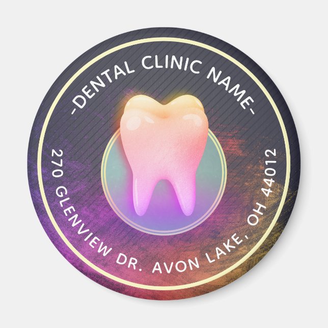 Aimant Clinique dentaire professionnelle Rose Gold Tooth (Devant)