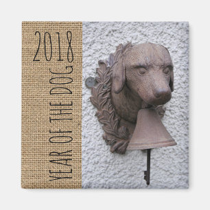Aimant Cloche de chien vintage avec chien clé Année 2018 