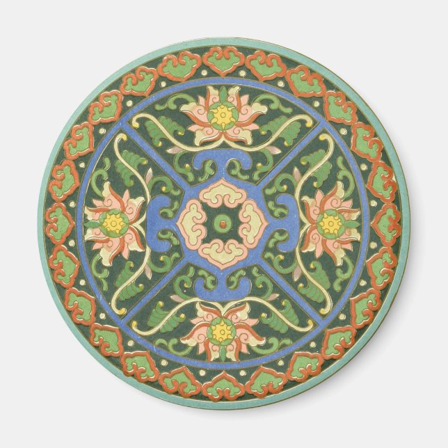 Aimant Cloisonne Chine Patter Asiatique Oriental (Devant)