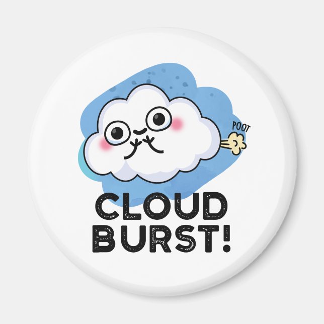 Aimant Cloud Burny Funny Cloud Fart Pun (Devant)