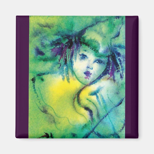 AIMANT CLOWN JOUANT DU VIOLIN EN VERT (Devant)