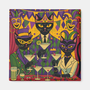 Aimant Club de Martini du Chat Noir Rétro Futuriste Mardi