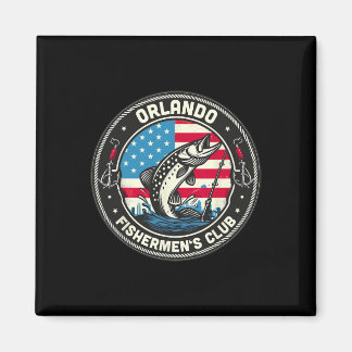 Aimant Club de pêcheurs d'Orlando Drapeau américain pêche
