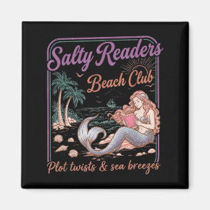 Aimant Club de plage des lecteurs salés Livres Rebondisse