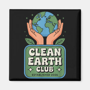 Aimant Club Terre propre - badge environnemental pour enf