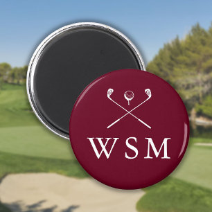 Aimant Clubs de golf personnalisés avec monogramme de Bou