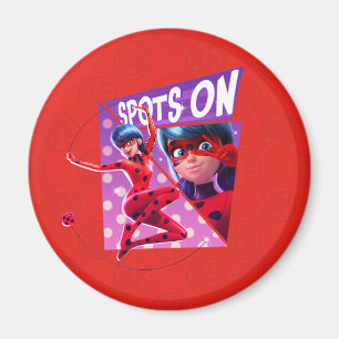 Aimant Coccinelle Spots Sur Graphique Violet
