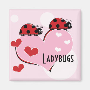 Aimant Coccinelles et coeurs personnalisables