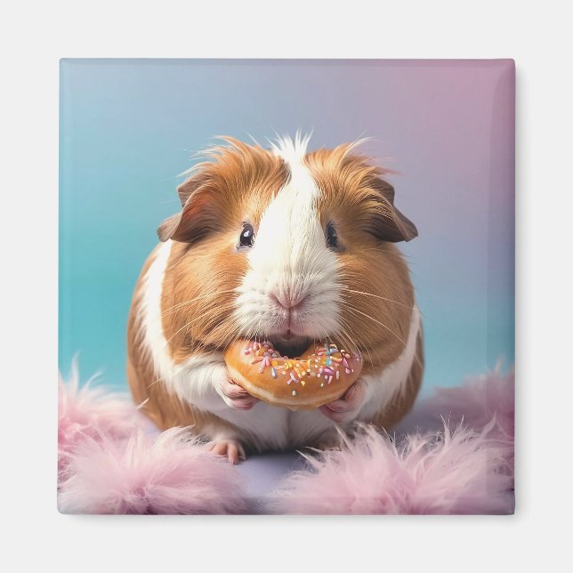 Aimant Cochon De Guinée Mignonne Avec Gradient Pastel De  (Devant)