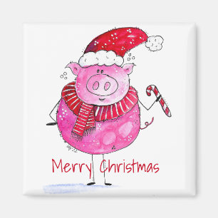 Aimant Cochon de Noël lunatique