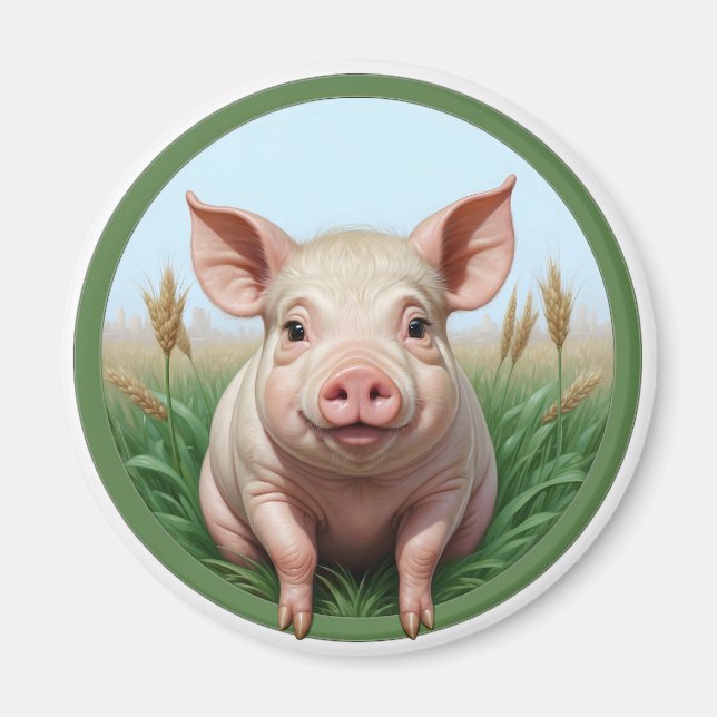 Aimant cochon mignon (Devant)