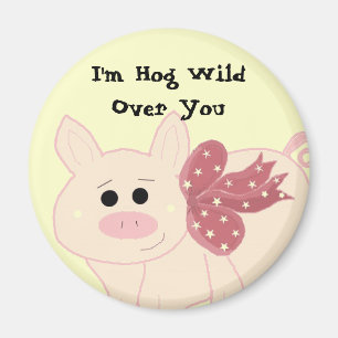 Aimant Cochon mignon avec citation