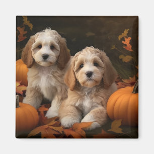 Aimant Cockapoo chiot automne délice citrouille